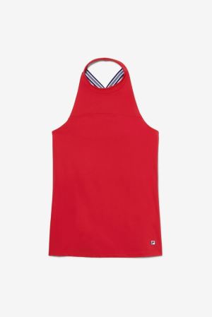 FILA Heritage Halter Tank Vests Red,Womens Tennis | CA.MNHZYX528